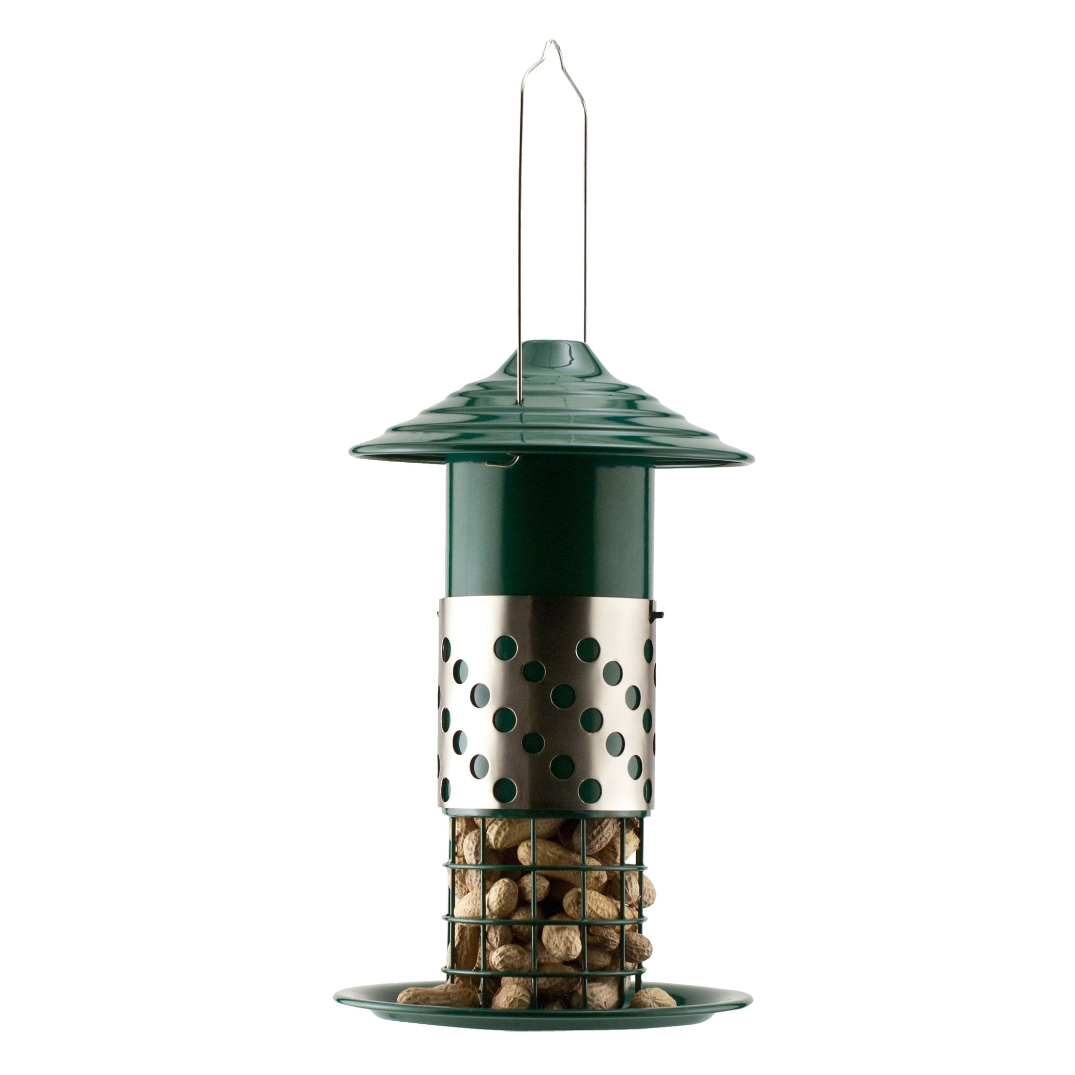 Panacea Products Metal Wild Bird  Tube Feeder, Green-1 lb Capacity