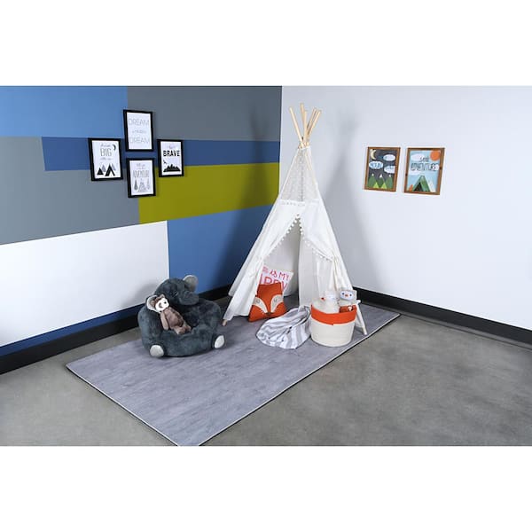 Reversible Stone Gray/Black Faux Wood 24 in. x 24 in. x 0.47 in. Foam Mats (4-Pack)