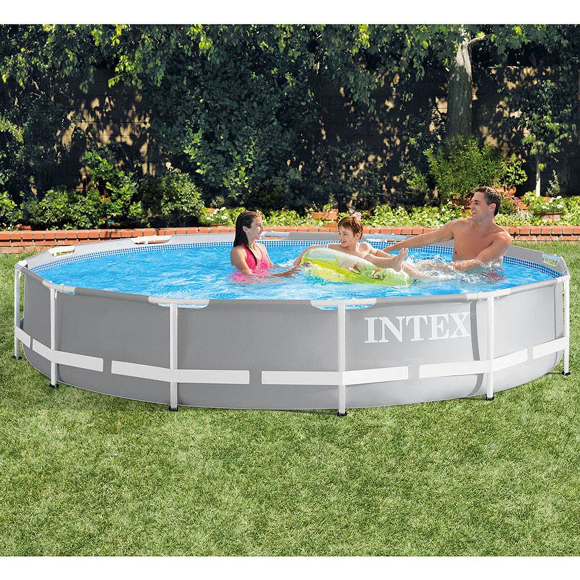 Intex 26710EH 12 ft x 30 in Prism Frame Round Above Ground Swimming Pool, (No Pump)