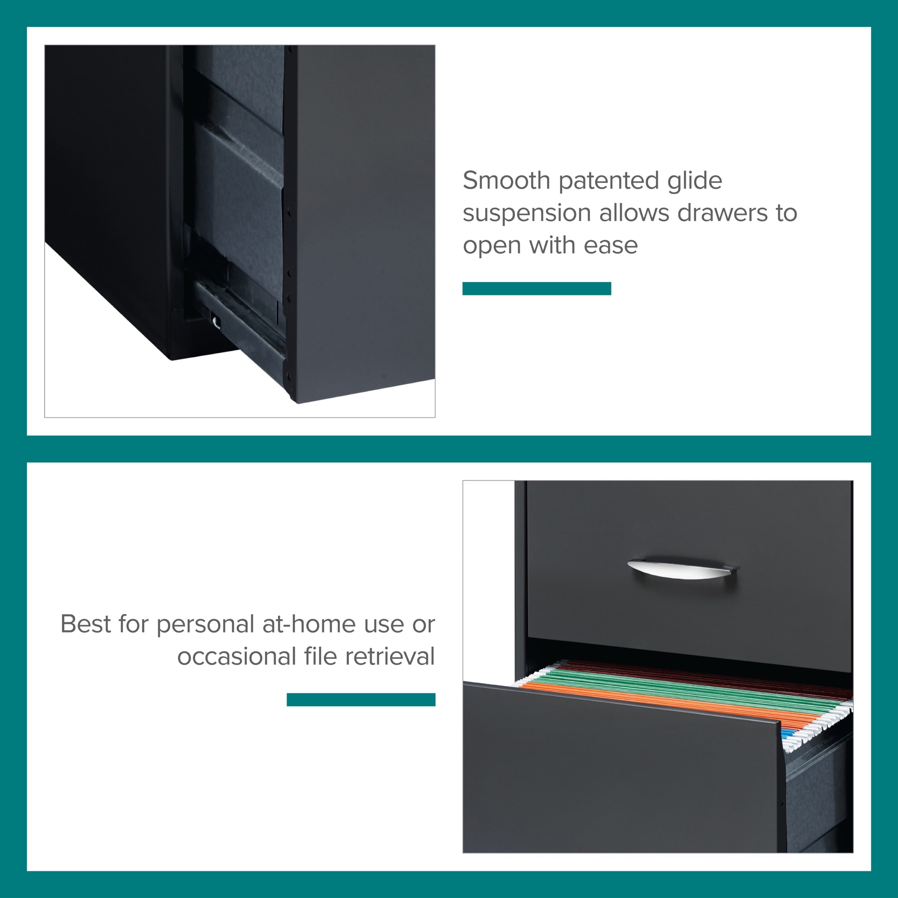 Space Solutions 3 Drawer Letter Width Vertical File Cabinet with Pencil Drawer, Charcoal