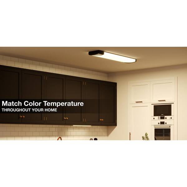 Mesha 48 in. x 10 in. Satin Nickel CCT Selectable LED Flush Mount Ceiling Light 4000 Dimmable Lumens