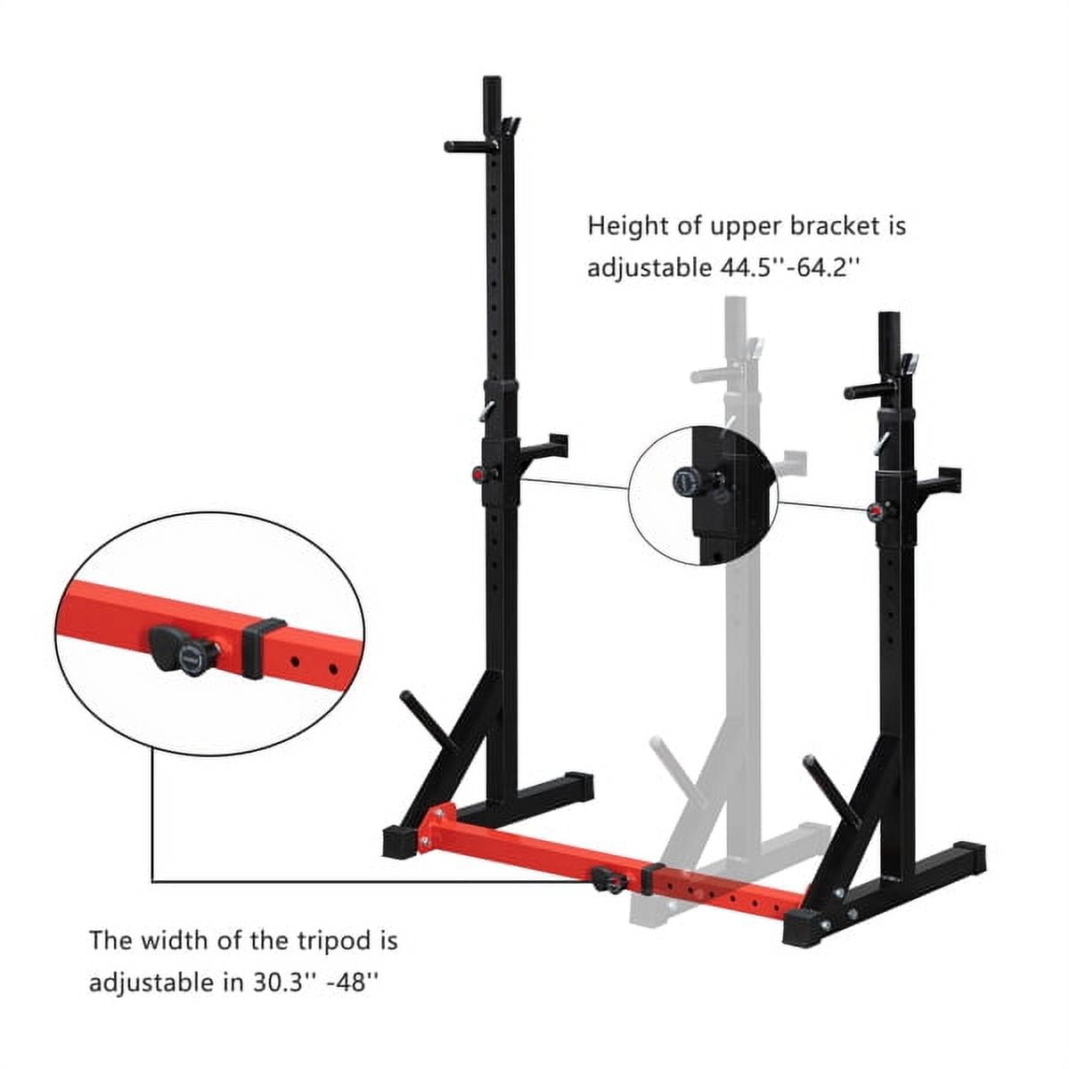 Multi-Function Barbell Rack Squat Stand with Barbell Plate Rack, Adjustable Dip Stand Weight Lifting Bench Press Rack Home Gym Fitness, Max Load 500lb