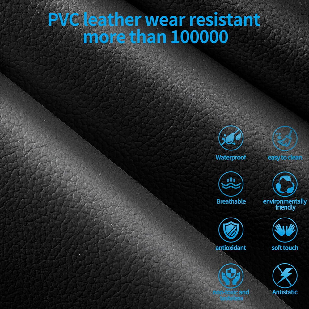 Evargc Black Car Front Full Surround Seat Cover Breathable PU Leather Pad Mat Chair