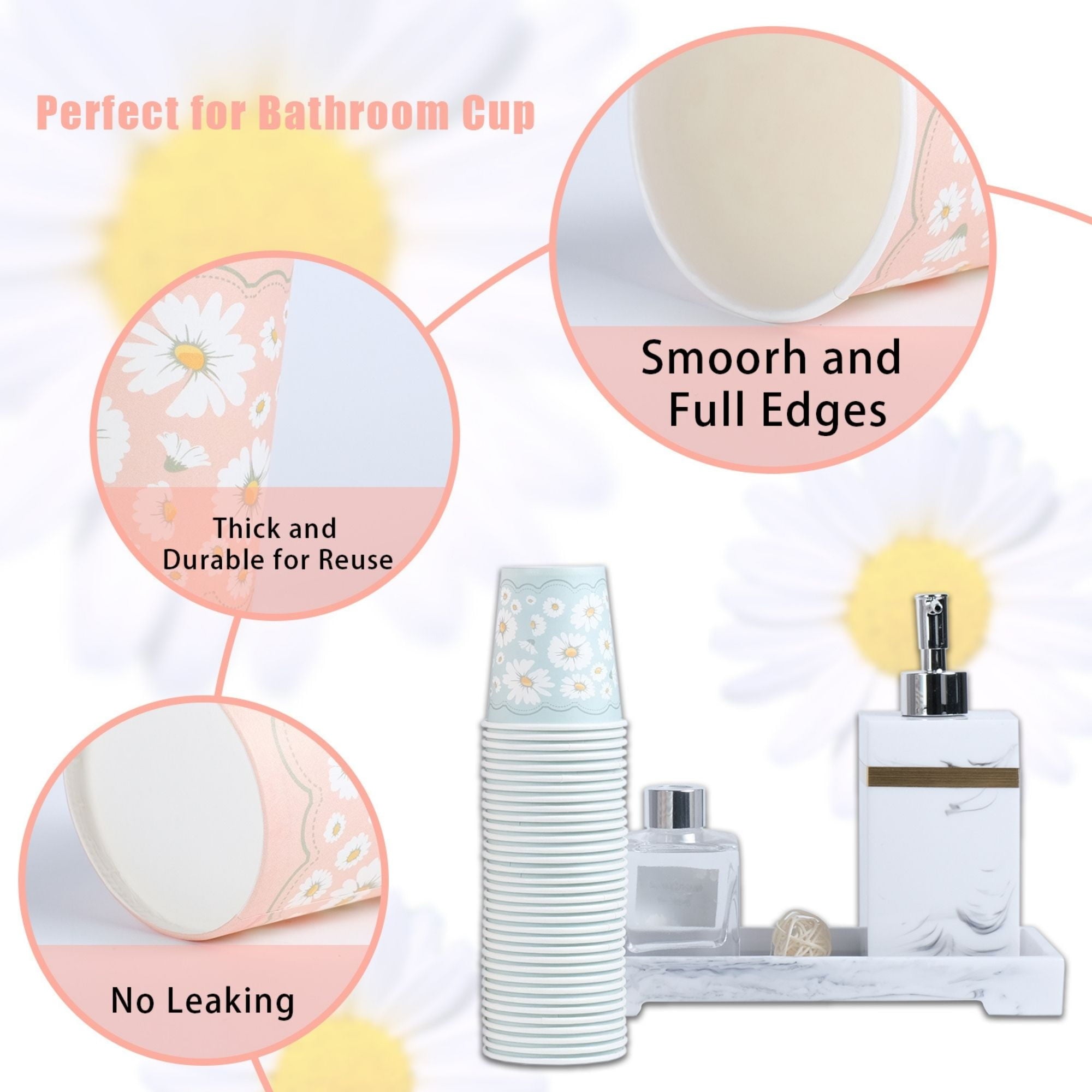 Lamosi Small Paper Cups Mouthwash Cups Disposable Cups 3 oz 300 Count