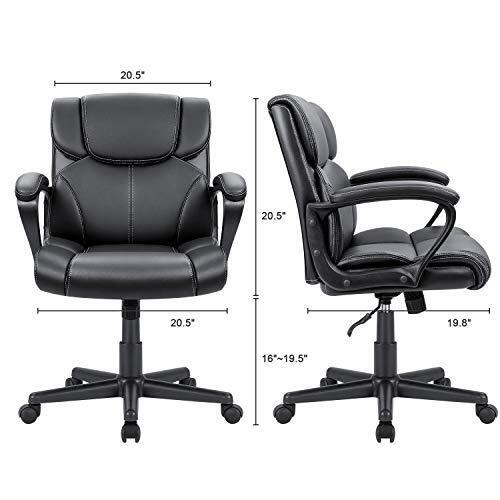 Mid Back Executive Office Chair Swivel Computer Task Chair with Armrests,Ergo.<wbr/>..