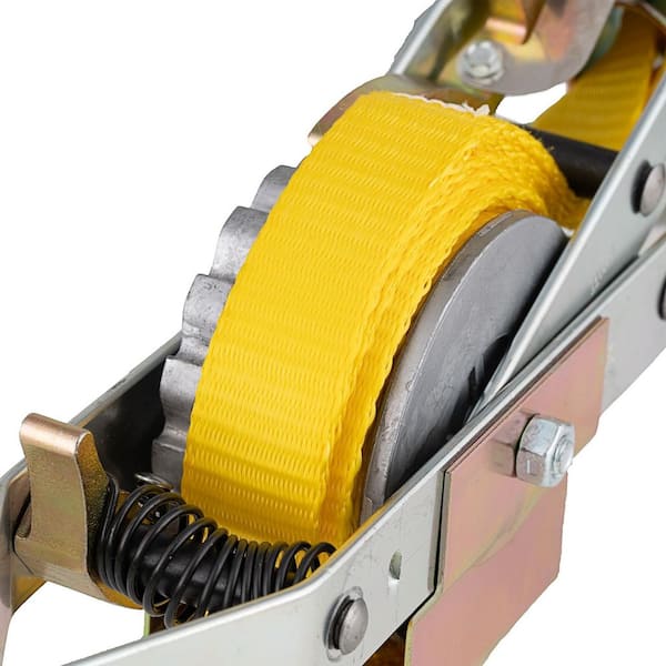 2,000 lb. 1-Ton Capacity 12 ft. Max Lift 10:1 Leverage Web Strap Puller Come Along Tool