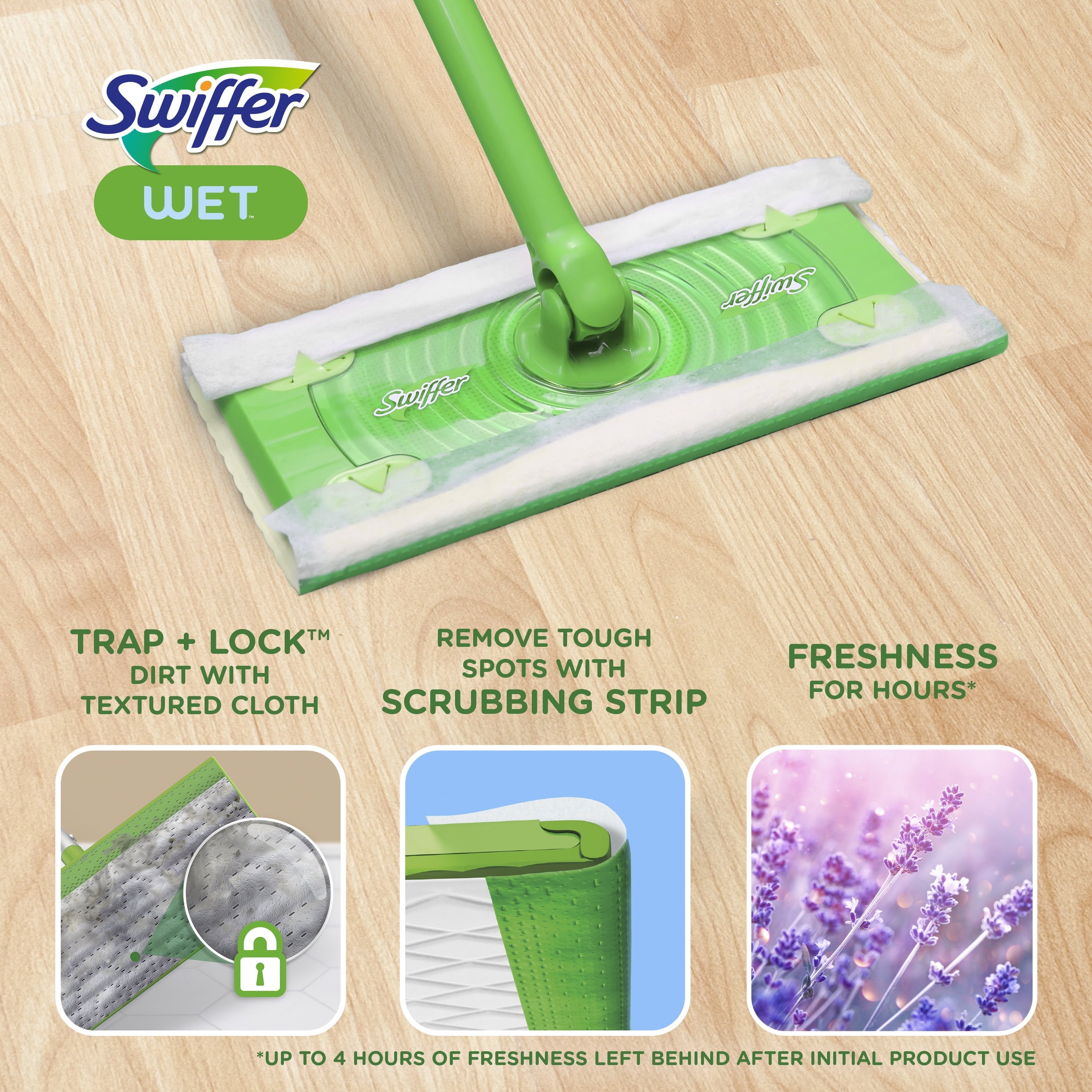 Swiffer Wet Mopping Cloths, Lavender, 12 Count