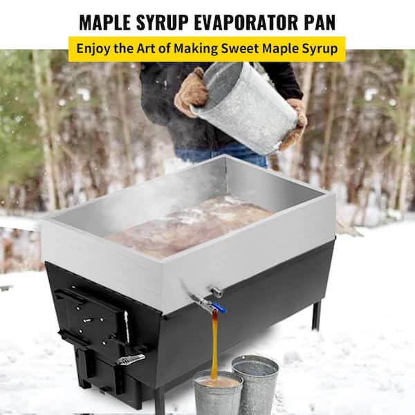 48 in. x 24 in. x 9.5 in. MapleSap EvaporatorPan with Valve StainlessSteel MapleSyrup Cooking Pan for Boiling MapleSyrup