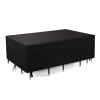 Patio Furniture Covers 124x63x29 inches Waterproof Patio Set Covers 420D Outdoor Rectangular Furniture Covers Windproof Dustproof for Garden Black