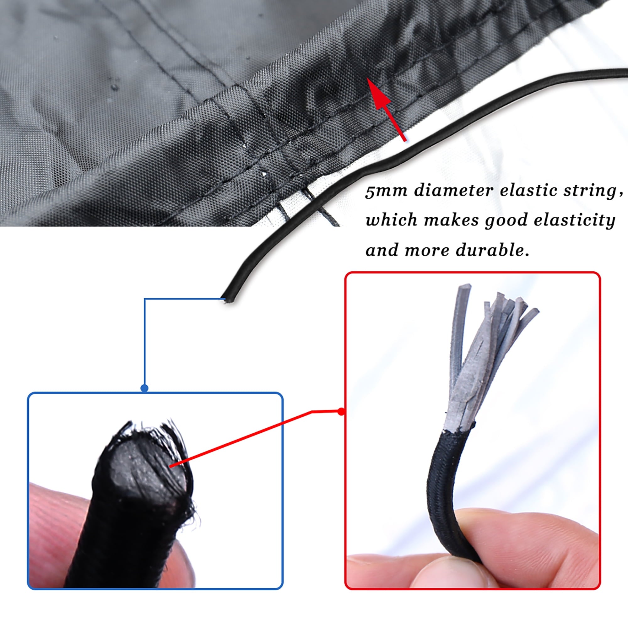 210D Waterproof Trailerable V-Hull Boat Cover, Black