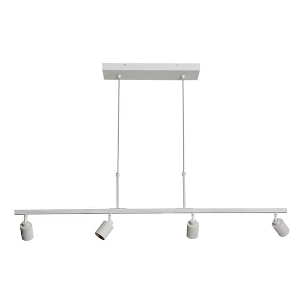 7-Watt, 3000K, 4 Heads, White And Gold, 1960 Lumens Adjustable Hanging LED Fixed Track Pendant