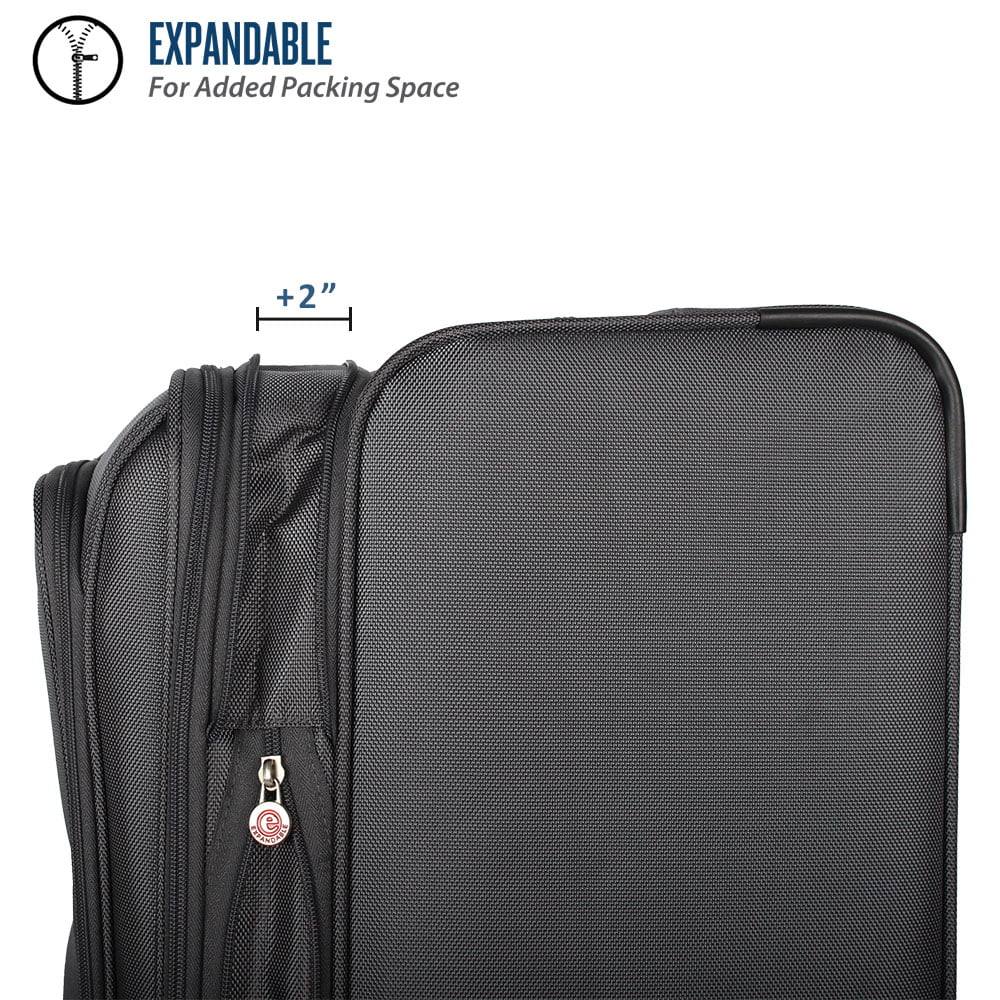 Protege, Arendale Soft Side 32” Jumbo Expandable Checked Luggage, Charcoal