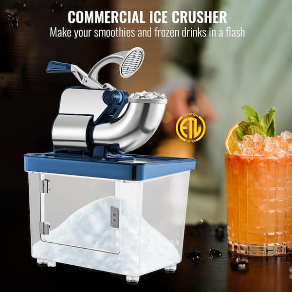 1150 oz. Commercial Ice Crusher 440 LBS/H 300W Blue Snow Cone Machine Stainless Steel Shaved Ice Machine, 110V