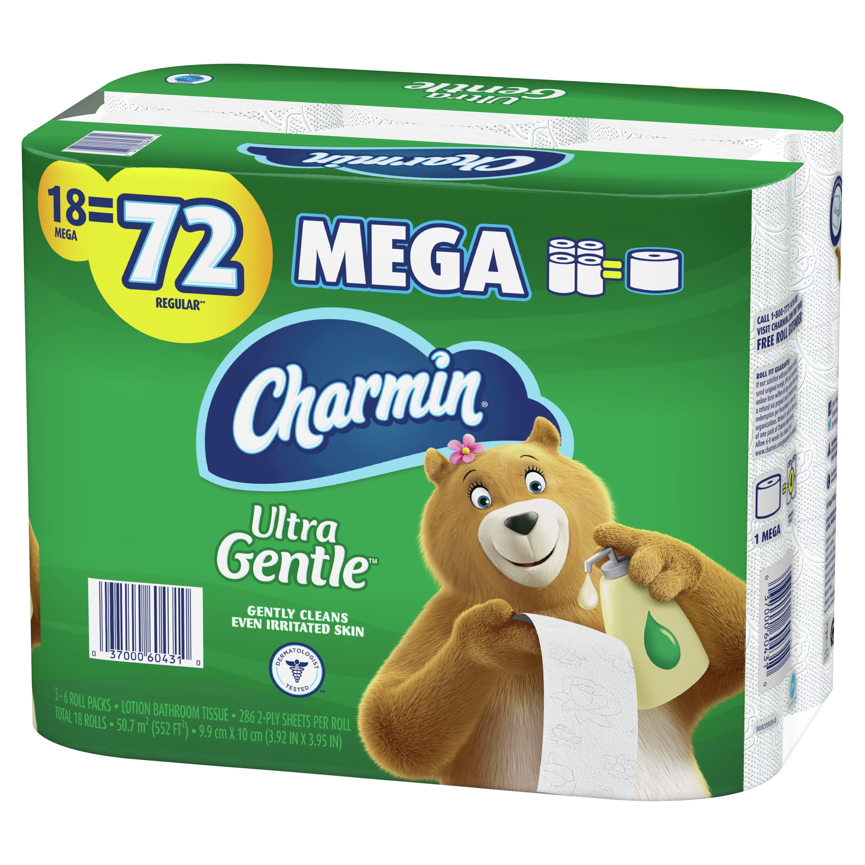 Charmin Ultra Gentle Toilet Paper, 18 Mega Rolls
