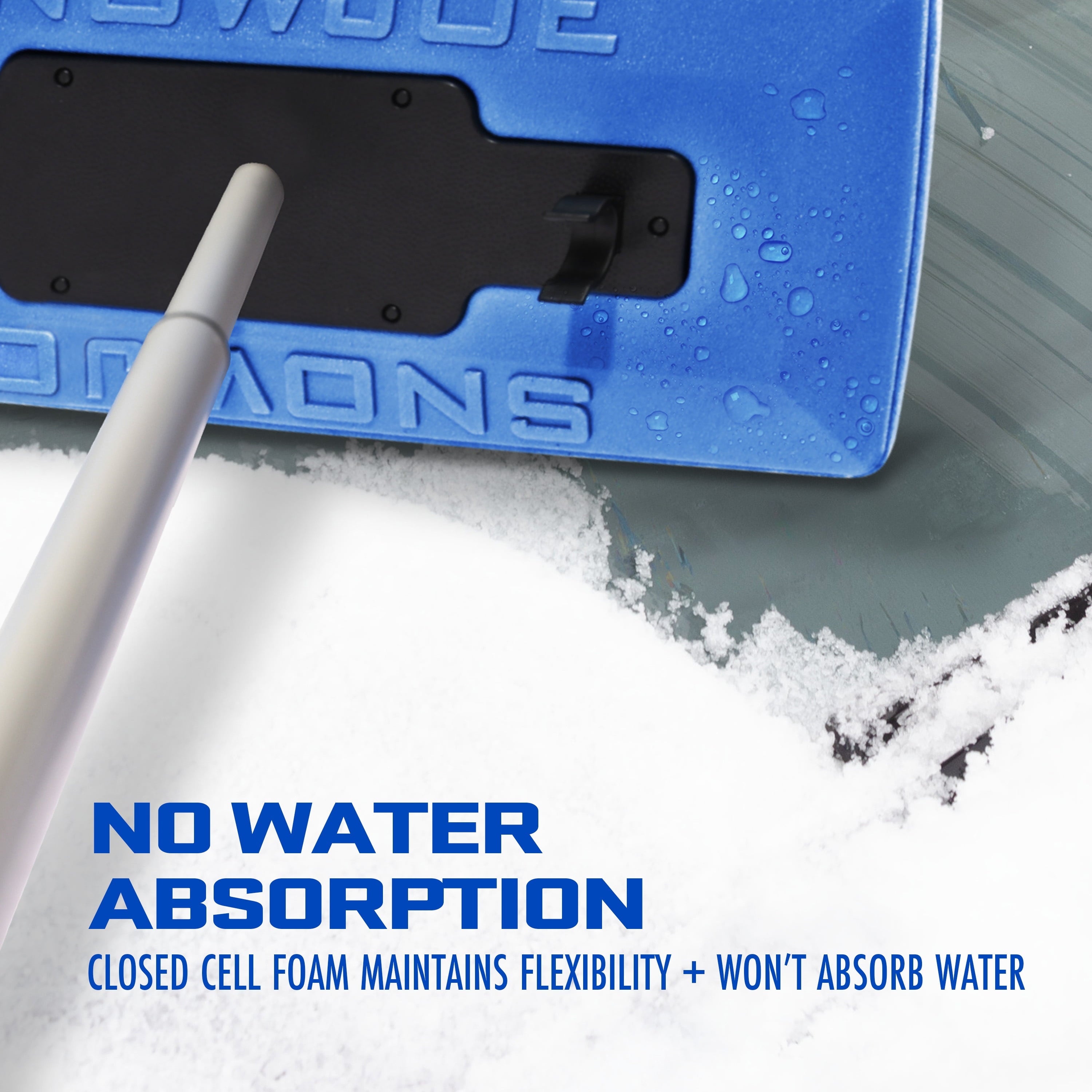 Snow Joe 2-in-1 Telescoping Snow Broom + Ice Scraper, 18-inch Foam Head