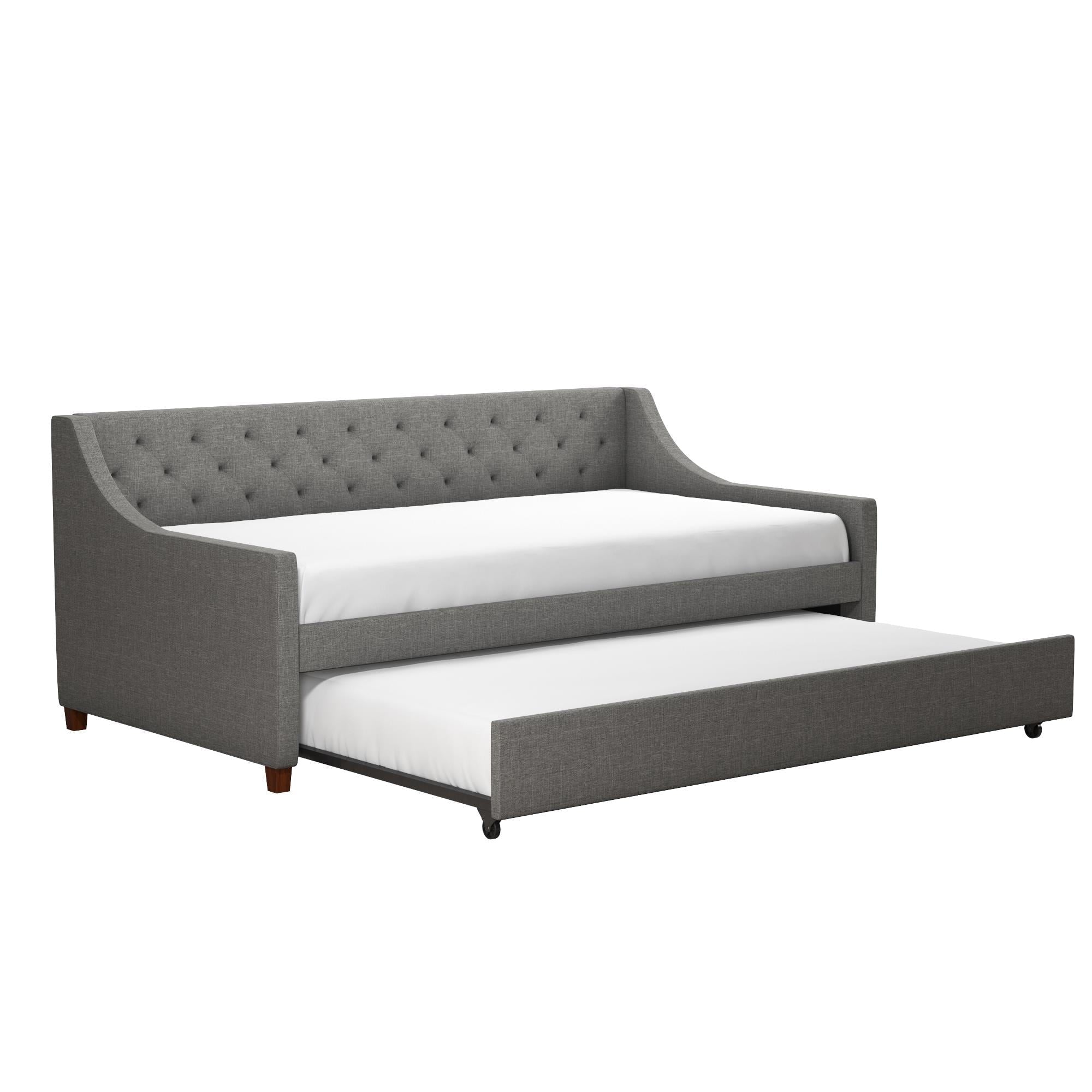 Novogratz Her Majesty Daybed and Trundle, Grey Linen