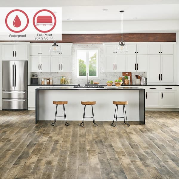 Outlast+ Bronze Belmont Oak 12 mm T x 6.1 in. W Waterproof Laminate Wood Flooring (967.2 sqft/pallet)