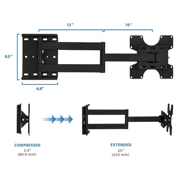 Full Motion  TV and Computer Monitor Mount Arm for 17 in. to 40 in. Screen Size