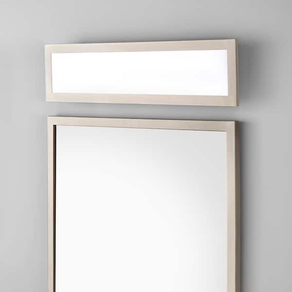 Straston 24 in. 1-Light Brush Nickel LED Adjustable Bathroom Vanity Light