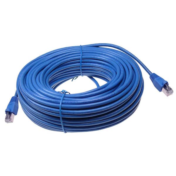 100 ft. Cat6a Snagless Shielded (STP) Network Patch Cable, Blue