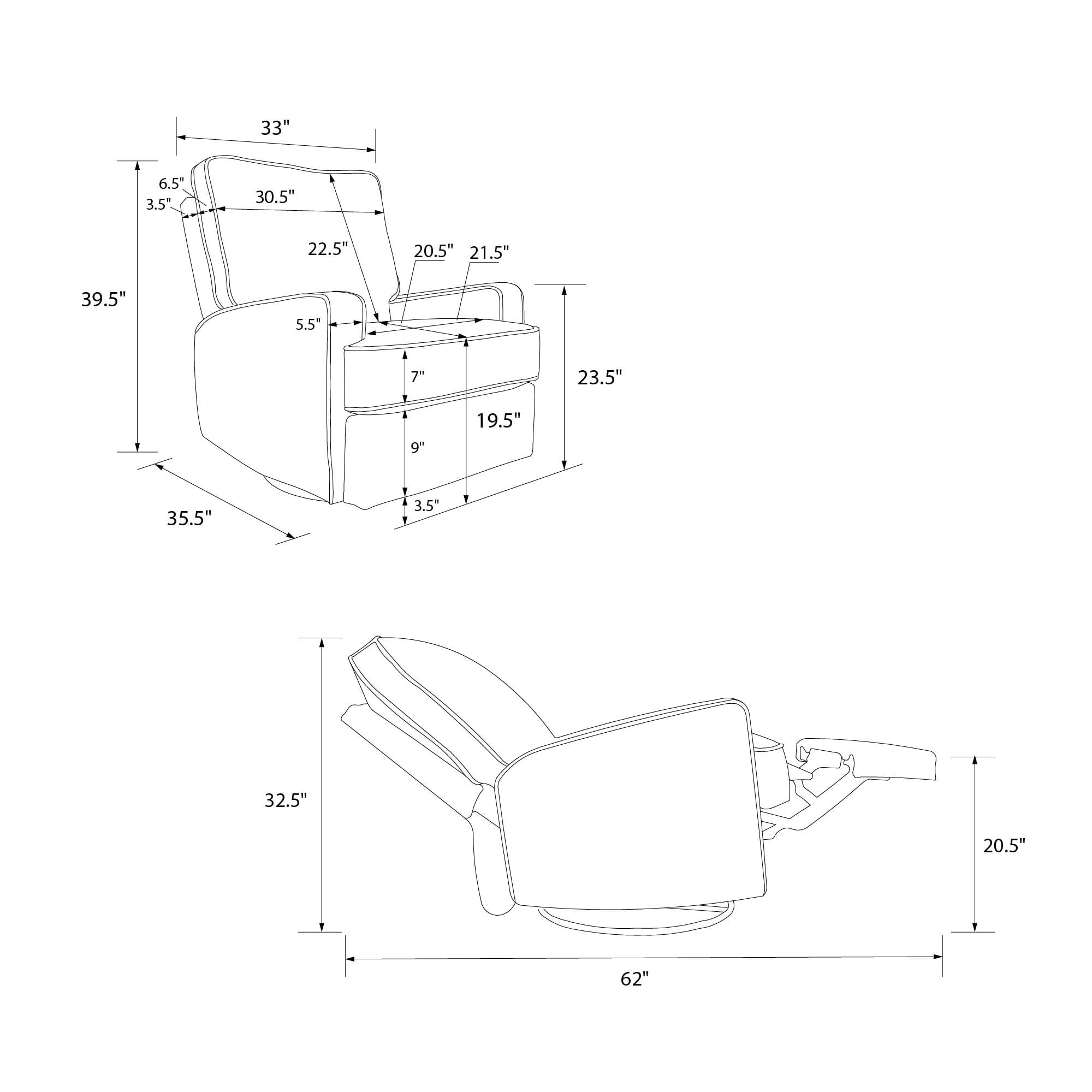 Baby Relax Rylan 4-in-1 Swivel Glider Rocker Recliner Chair, White Linen