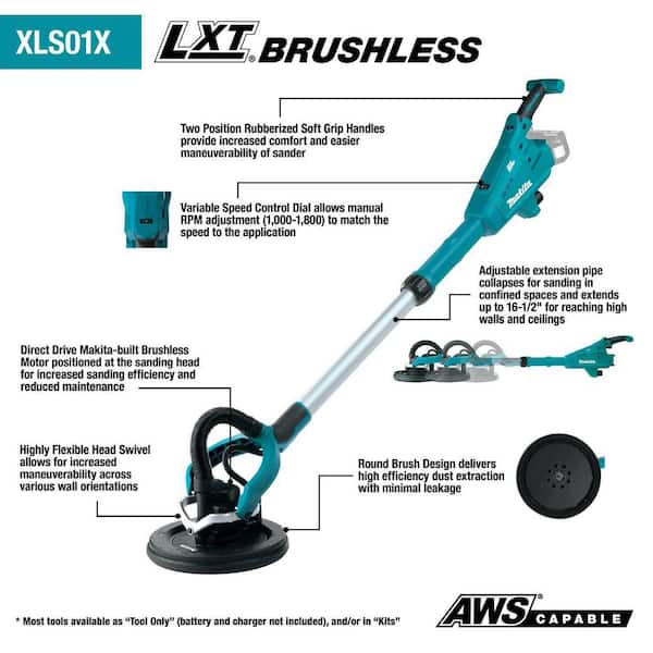 18V LXT Lithium-Ion Brushless Cordless 9 in. Drywall Sander, AWS Capable (Tool Only)