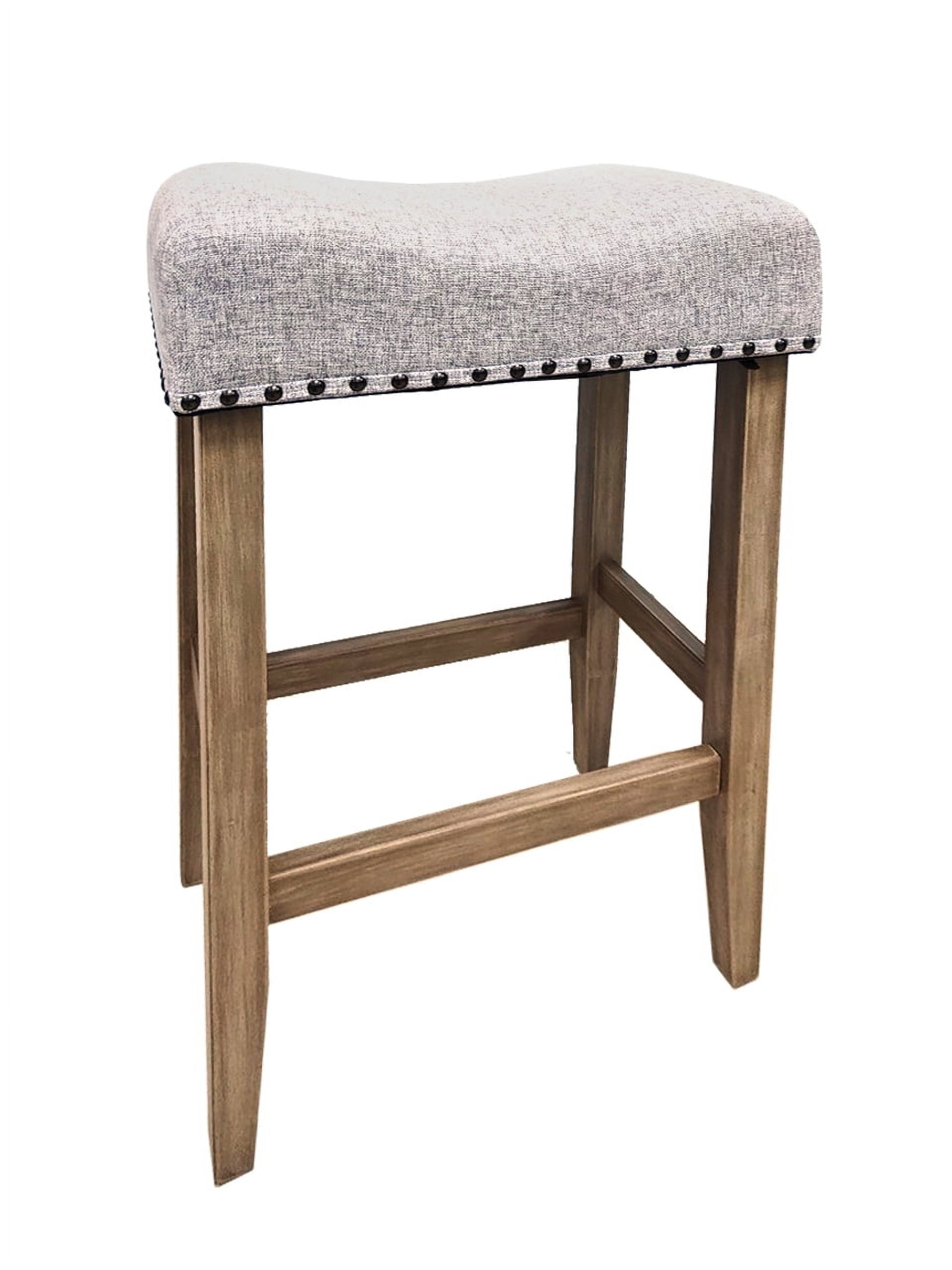 Better Homes & Gardens Light Grey Linen like Upholstered Backless 29 inch Barstool