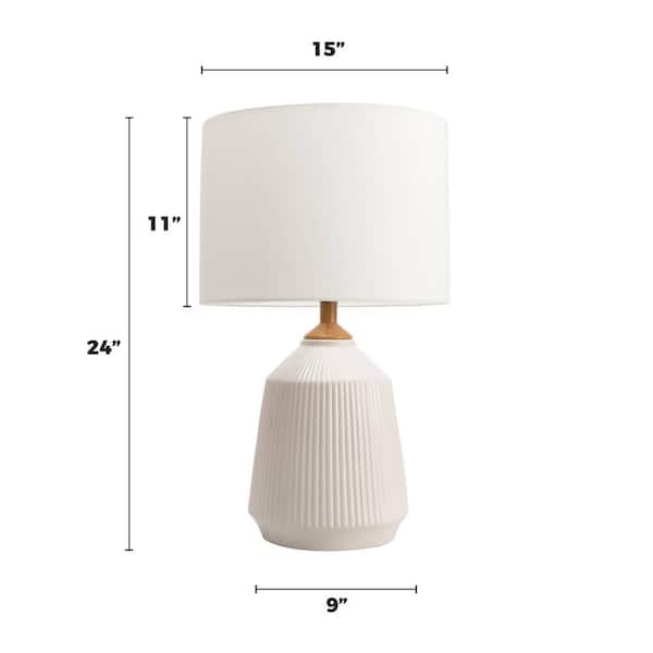 Renton 24 in. Cream Transitional Table Lamp with Shade