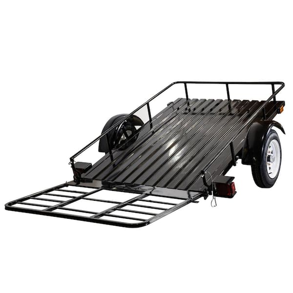 4 ft. x 6 ft. 1,295 lbs. Payload Capacity Open Rail Steel Utility Flatbed Trailer Kit