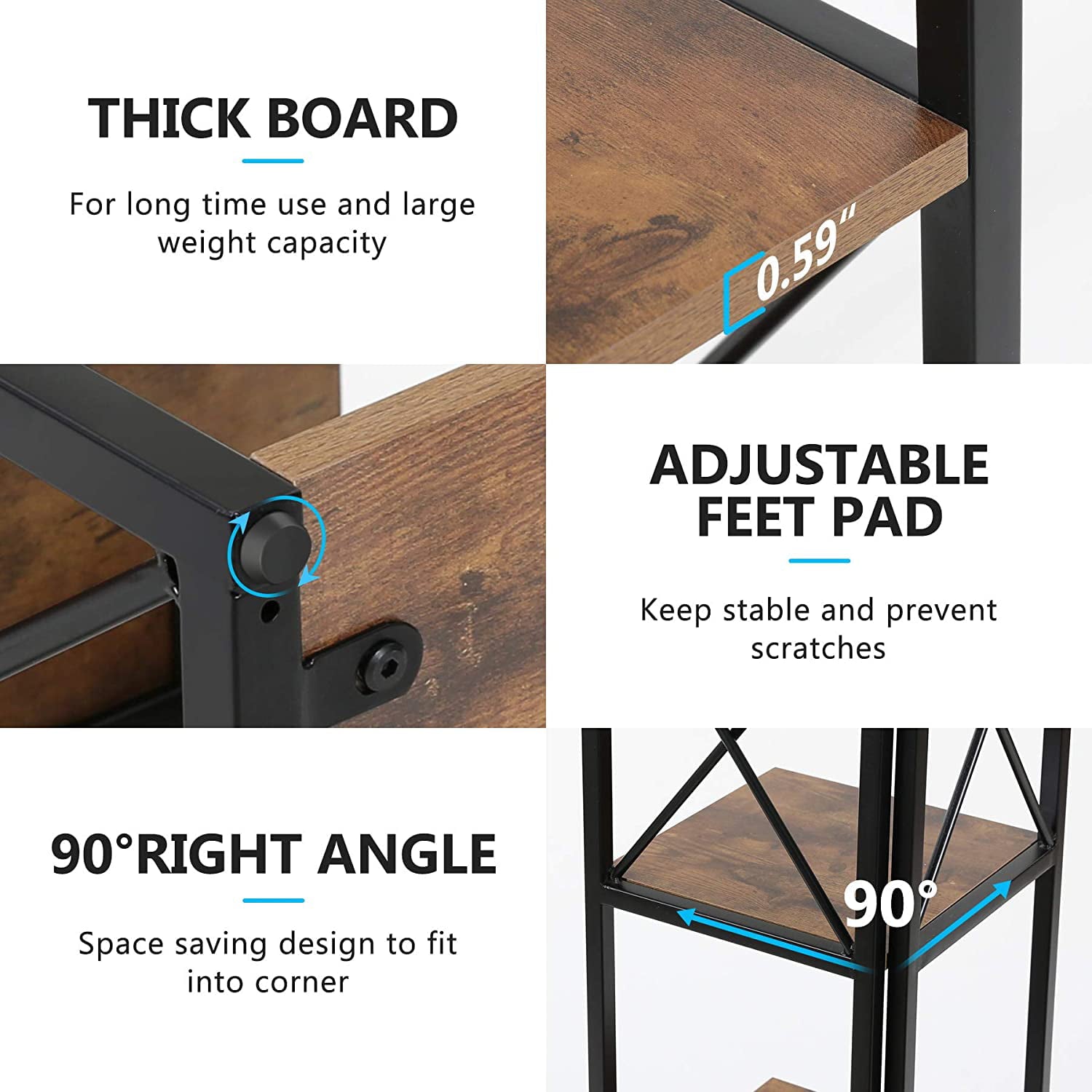 TribeSigns 6-Tier Corner Shelf, 70.8 Inch Tall Rustic Corner Bookshelf Storage Etagere Bookcase for Living Room, Corner Display Rack Plant Shelf for Home Kitchen Small Space