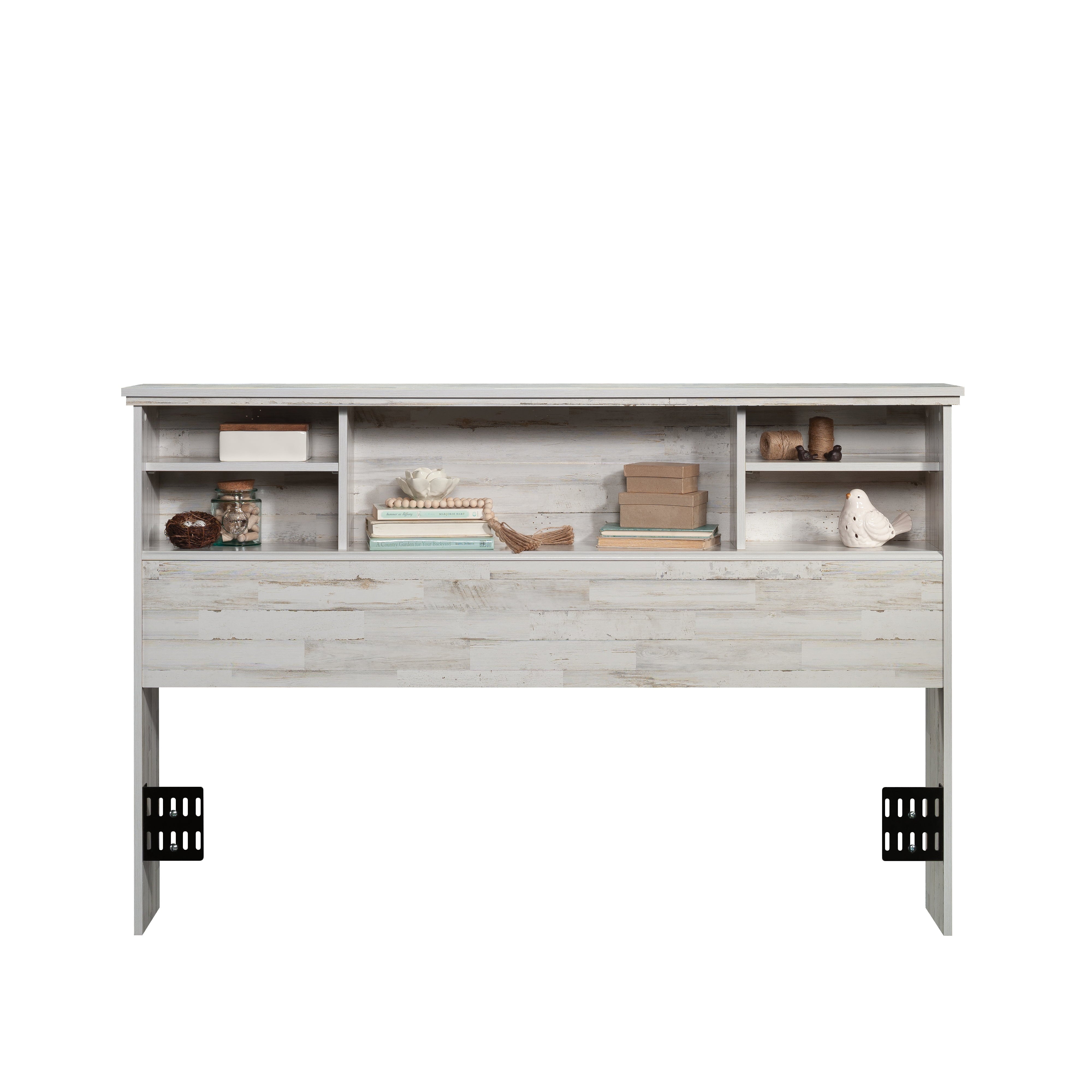 Sauder River Ranch Full/Queen Bookcase Headboard, White Plank Finish