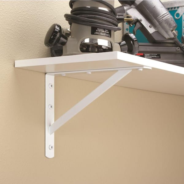 18 in. x 16 in. White Heavy-Duty Shelf Bracket