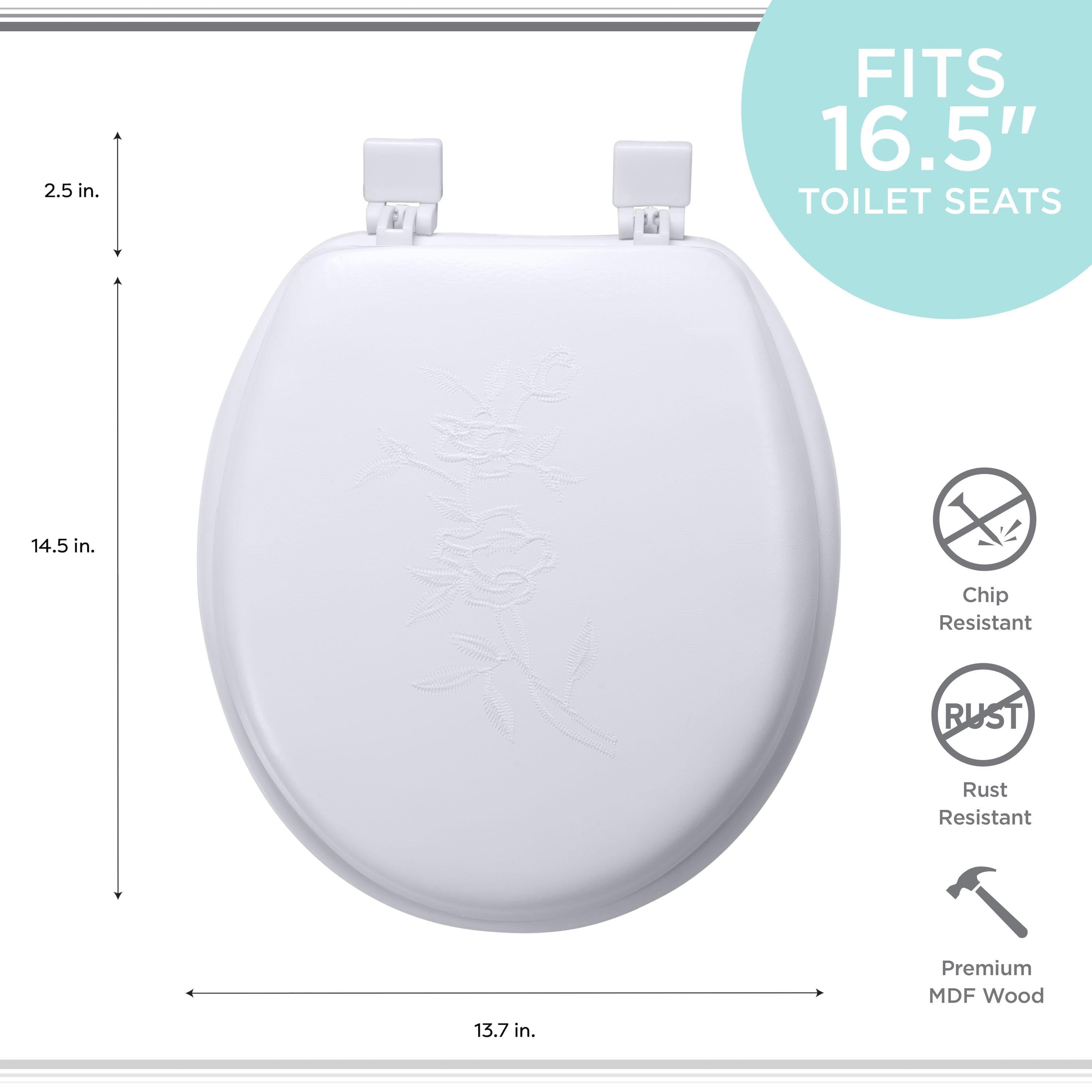 Bath Bliss Extra Soft Vinyl Standard Round Toilet Seat in White