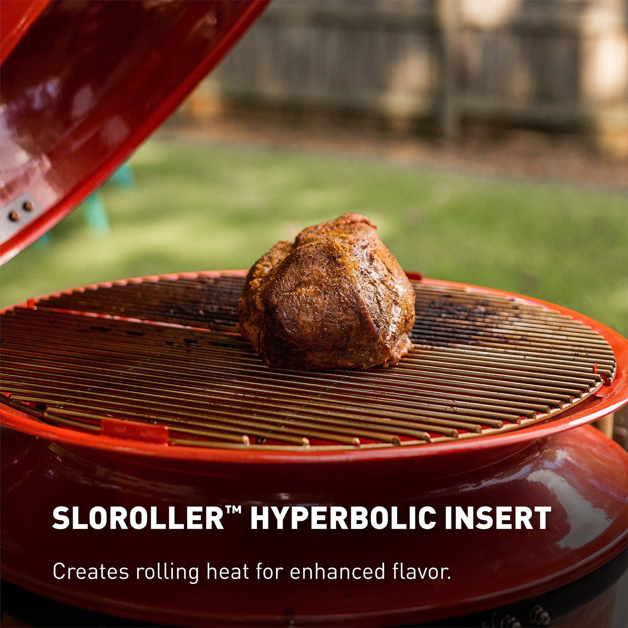 Kamado Joe Kettle Joe 22 in. Charcoal Grill in Red with Hinged Lid, Cart, and Side Shelves