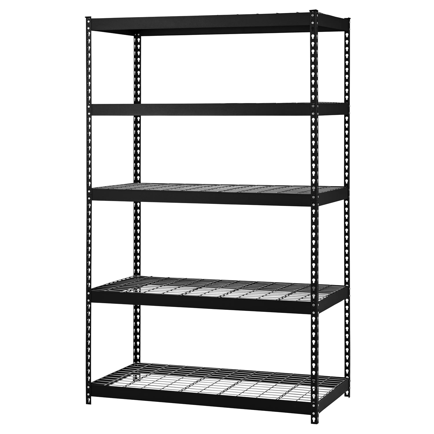 Edsal Adjustable 5 Shelf Durable Steel Storage Organization Shelves, Black