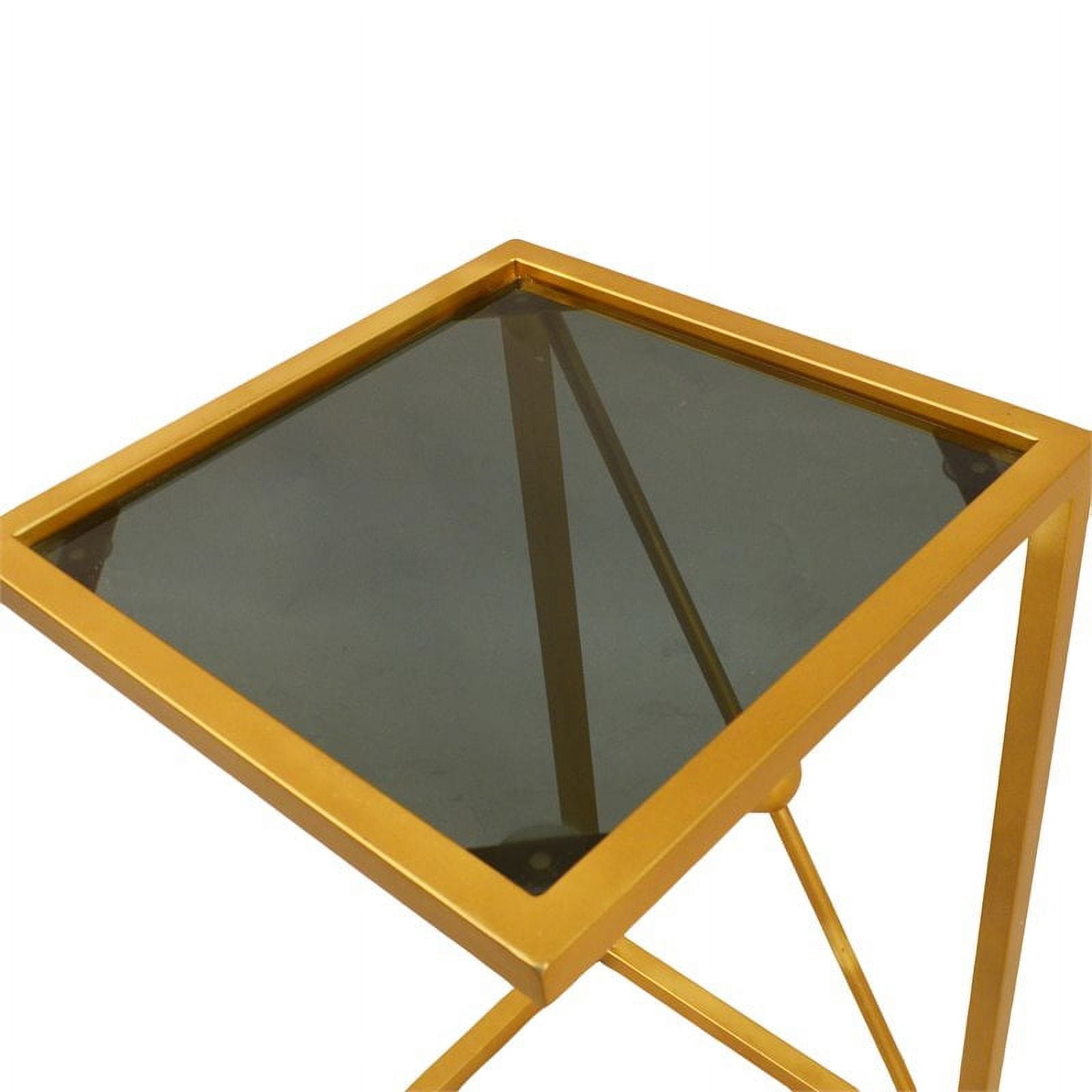 Carolina CC-1414BG-GLD Marlow C Table with X Base, Black & Gold