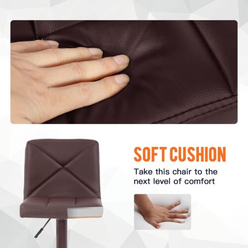 Bar Stools Set of 2 Counter Height Swivel Stool PU Leather Modern Height Stools