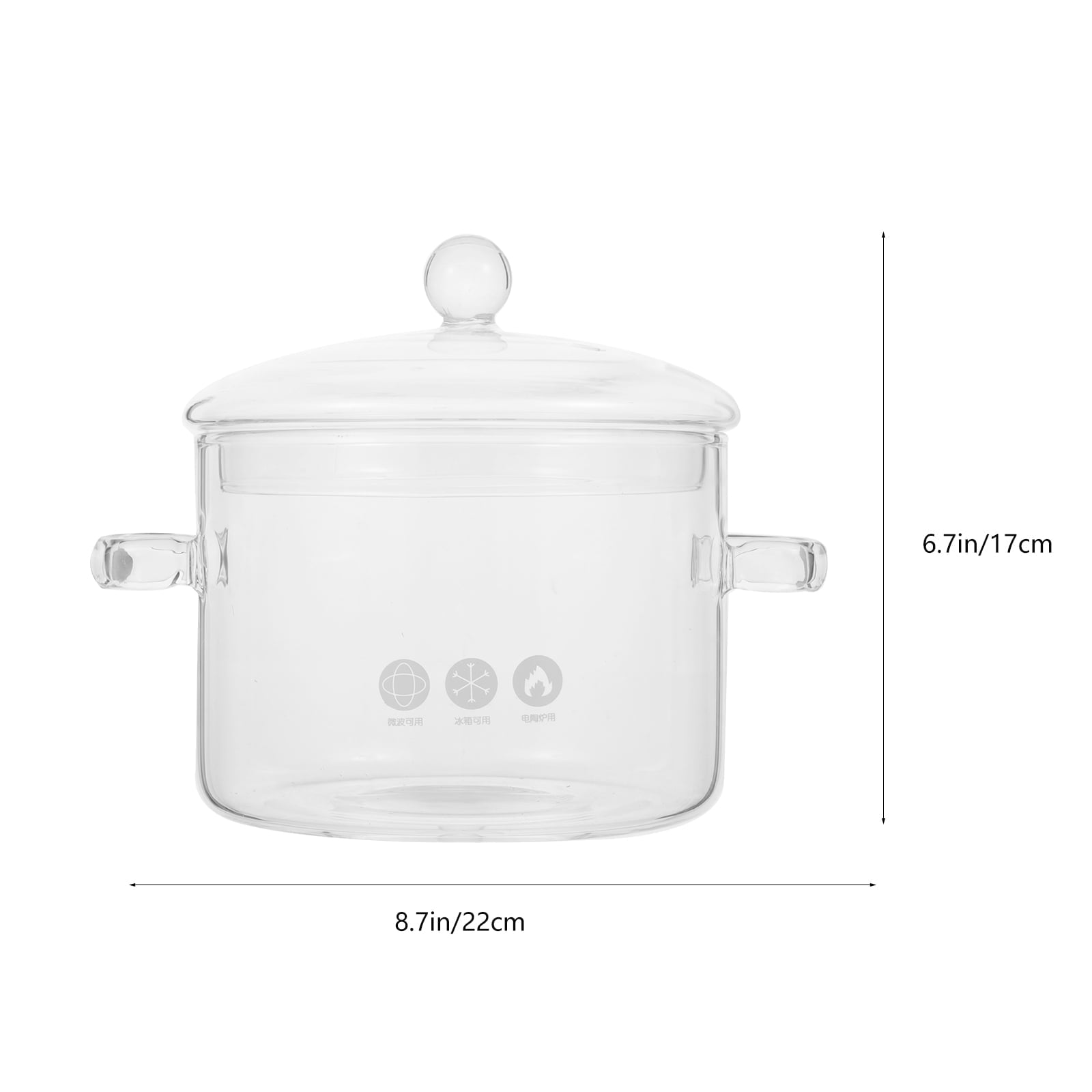 BESTONZON Household High Borosilicate Glass Soup Pot Pot Glass Two-eared Instant Noodle Bowl