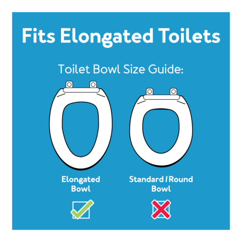 Raised Toilet Seat with Handles, Standard Elongated Toilets