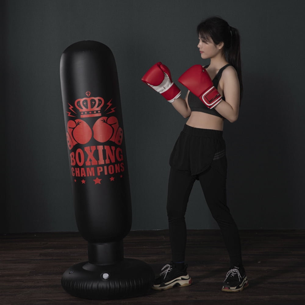 EUWBSSR Heavy Padded Adult Professional Punching Bag,160cm Punching Bag,Freestanding Cup Column Sandbag with Free Standing Air Pump, Kickboxing Practice, Karate