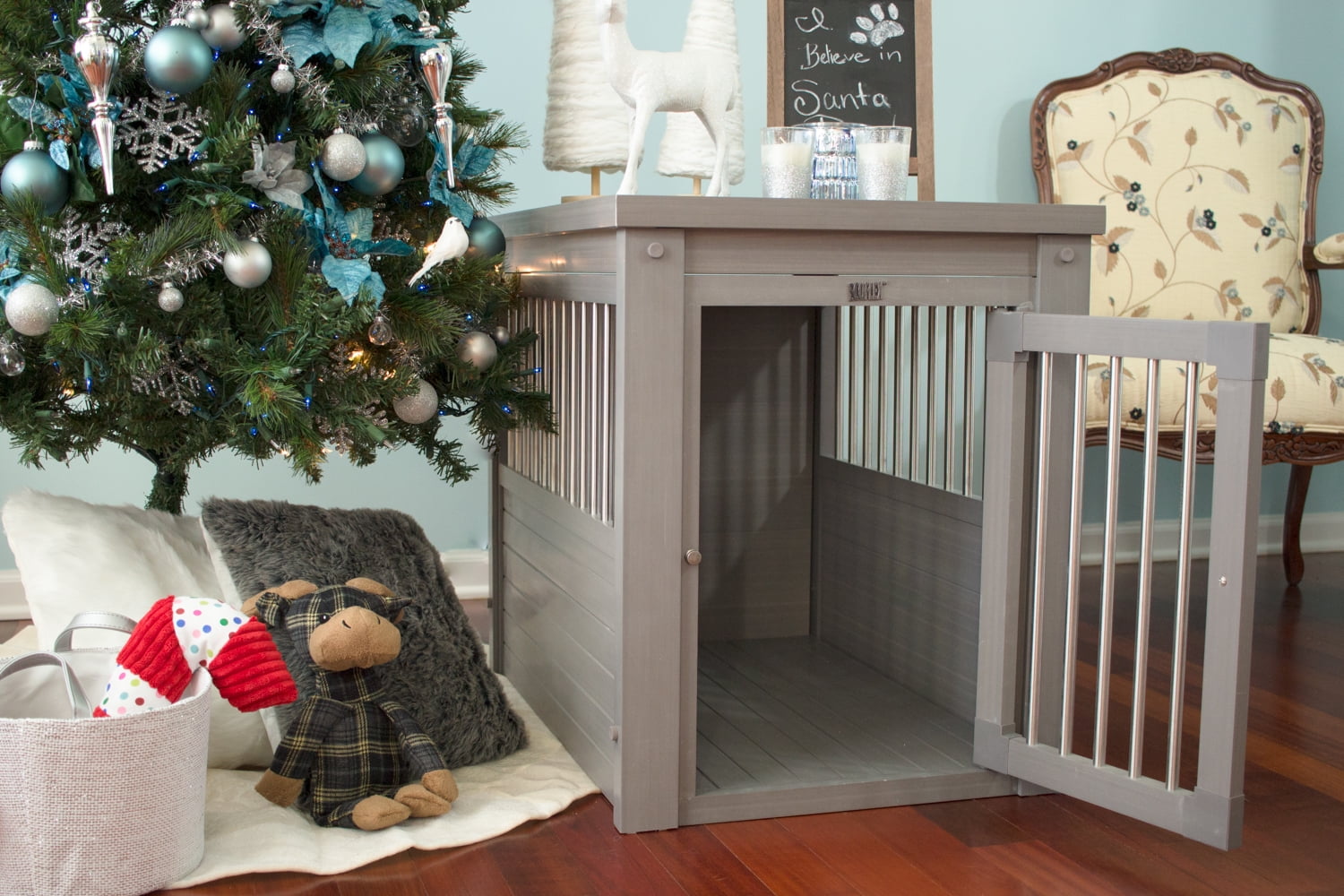 ECOFLEX® Dog Crate End Table - Grey Large