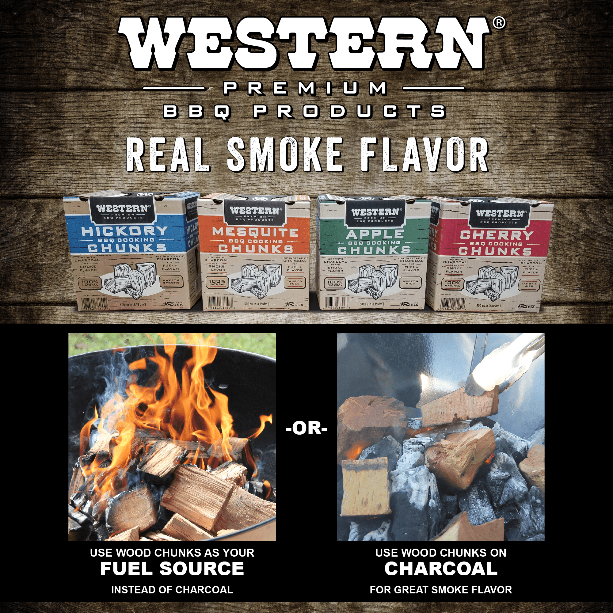 Western 500 CU in Cherry Smoking Wood Chunk Box