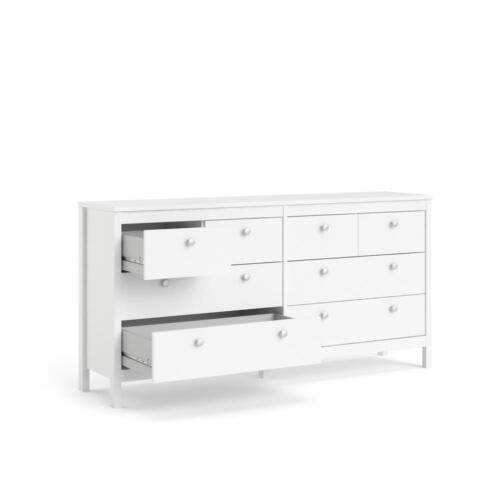 Madrid 8 Drawer Double Dresser , White