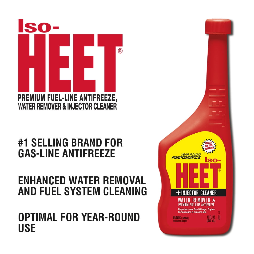 Iso-HEET Water Remover & Premium Fuel Line Antifreeze + Injector Cleaner (Pack of 4) (28206)