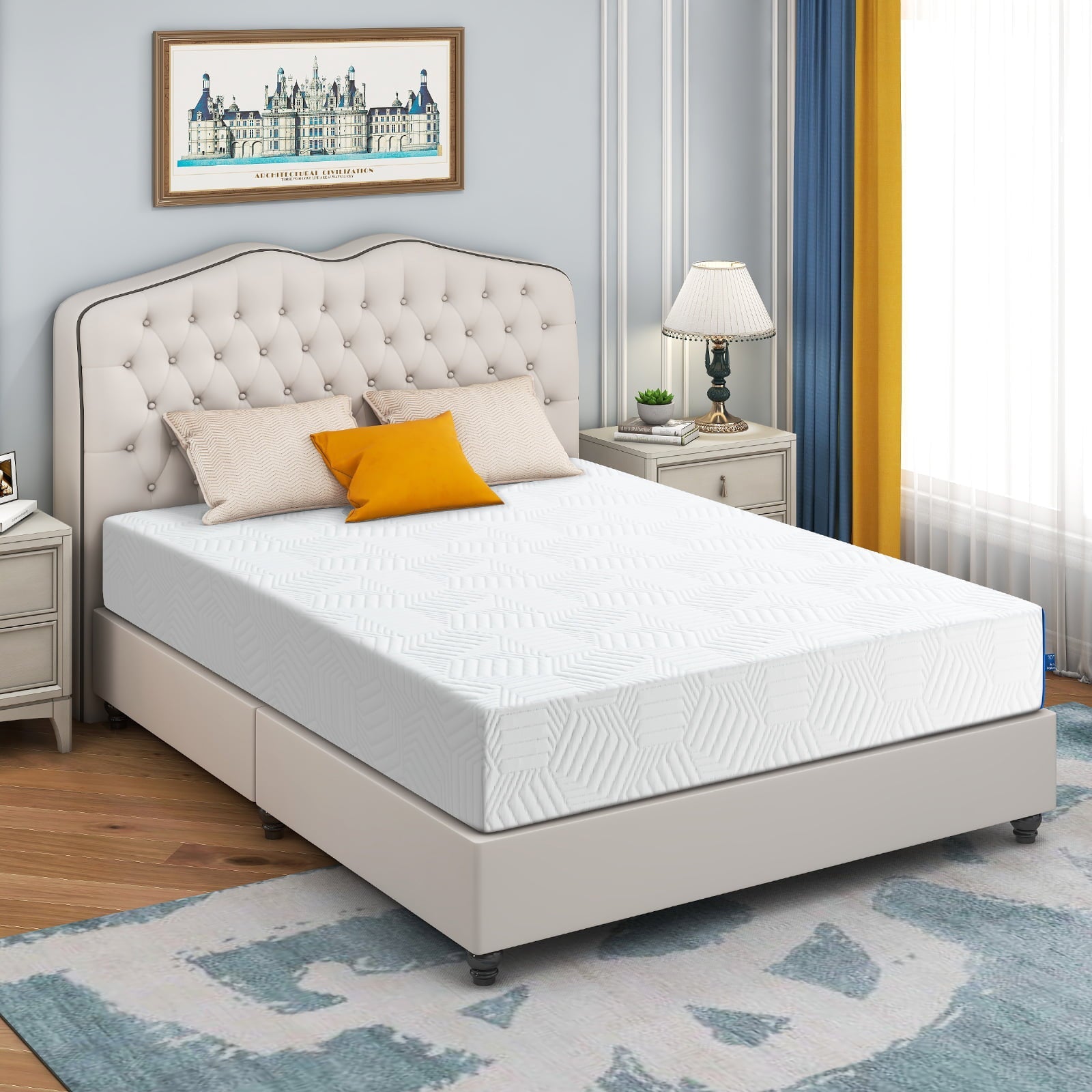 Size Mattress, 10 inch Gel Memory Foam Mattress Mattress in a Box, for a Comfort Sleep & Pressure Relief, Medium Firm Feel with Motion Isolating