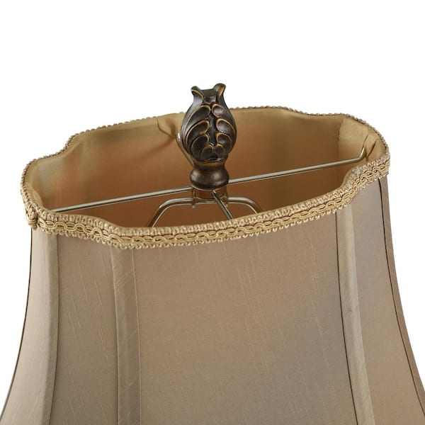 30 in. Blue/Brown/Bronze/Gold Table Lamp with Taupe Fabric Shade