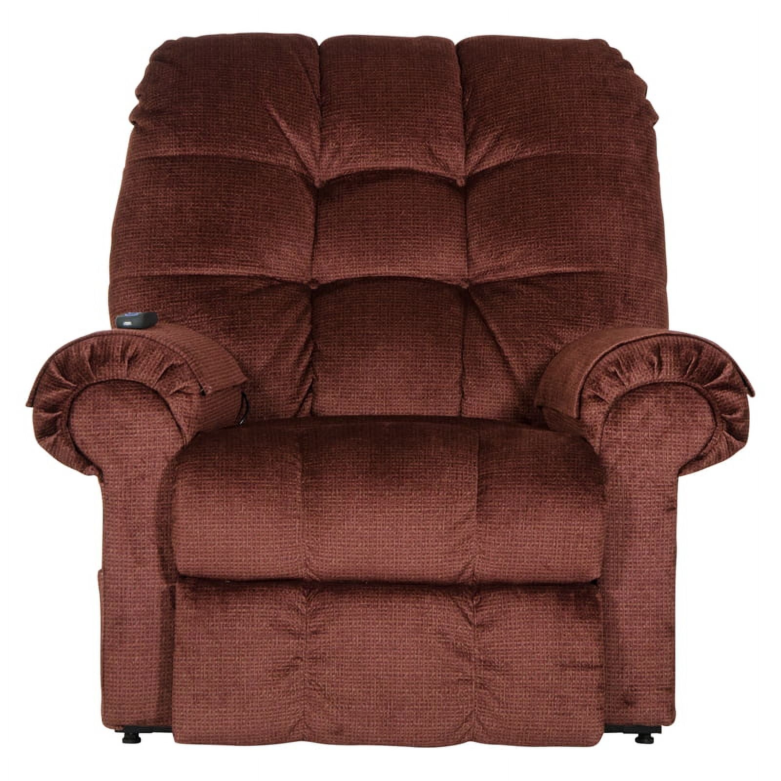 Catnapper Abena Power Lift Assist Lay Flat Recliner in Merlot Polyester Fabric