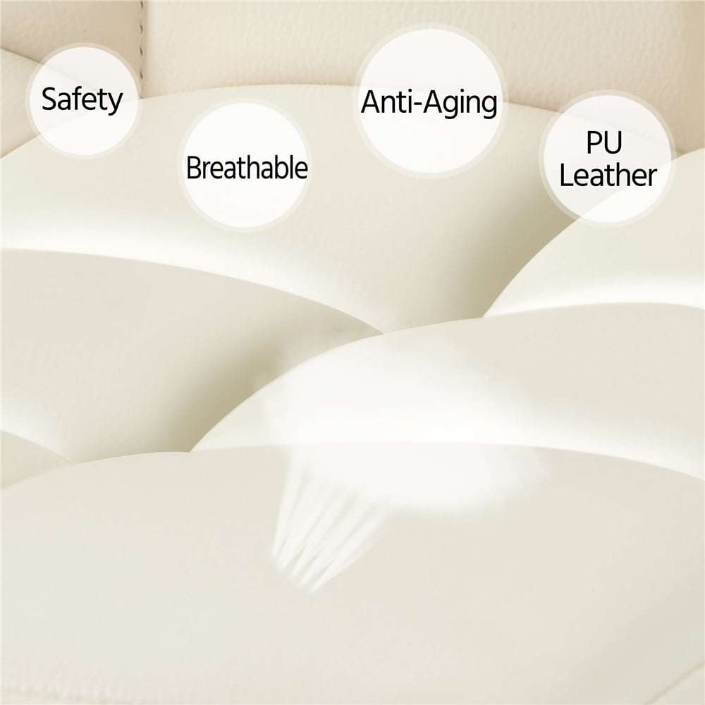 Alden Design Adjustable Modern Faux Leather Bar Stools with Swivel, Set of 2, Gray