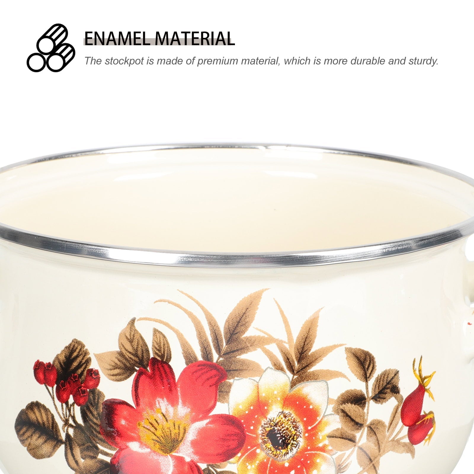 1PC Enamel Stew Pot Practical Cooking Pot Household Soup Pot Flat Bottom Milk Pot (Random Style)