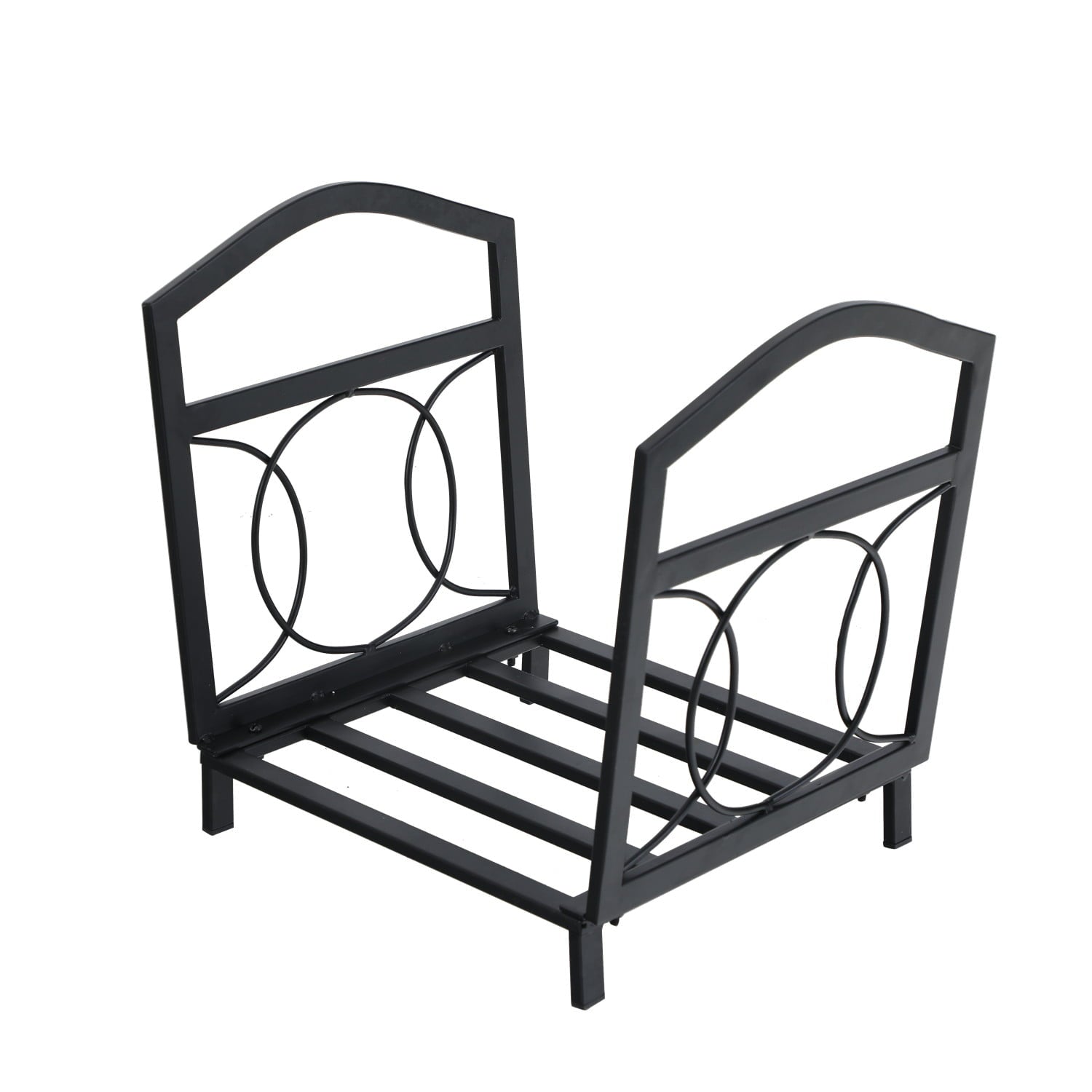 Sophia & William Garden Steel Firewood Log Rack Fireside Log Rack - Black